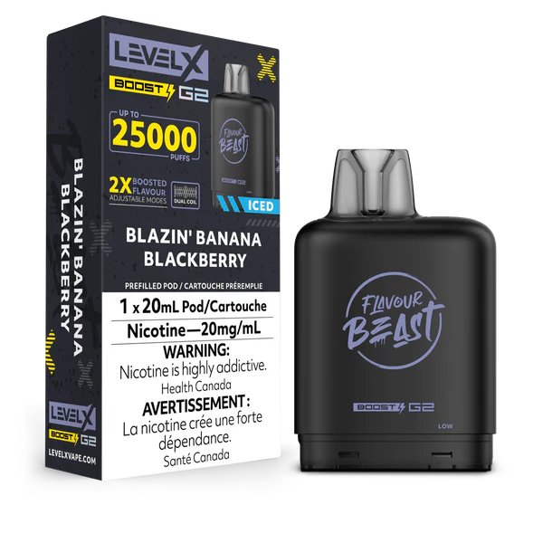 Flavour Beast Level X Boost 25k Pods - Blazing Banana Blackberry
