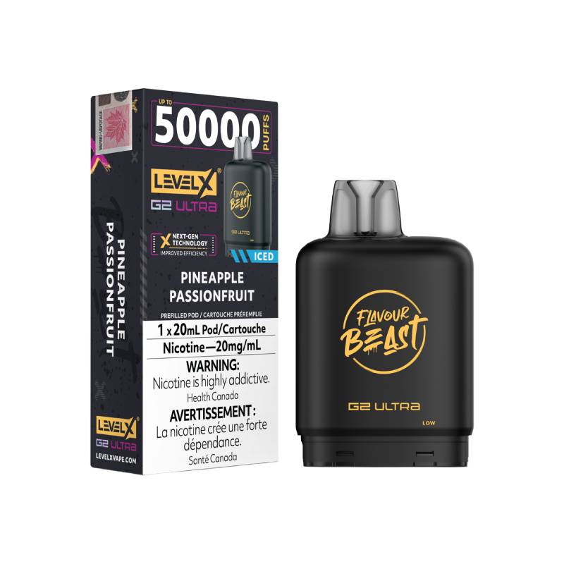 Flavour Beast Level X G2 Ultra Pod 50K - Pineapple Passionfruit Iced - 20mg (Tax)