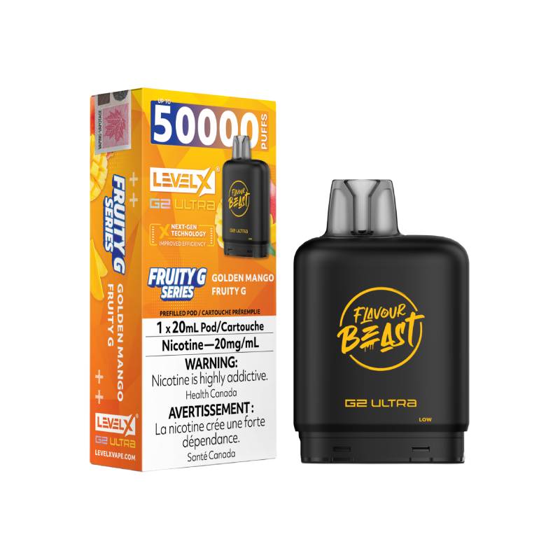 Flavour Beast Level X G2 Ultra Pod 50K - Golden Mango Fruity G - 20mg (Tax)