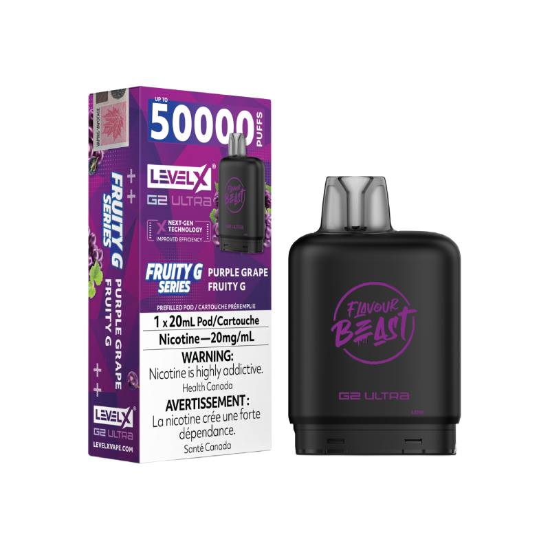 Flavour Beast Level X G2 Ultra Pod 50K - Purple Grape Fruity G - 20mg (Tax)