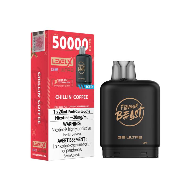 Flavour Beast Level X G2 Ultra Pod 50K - Chillin’ Coffee Iced - 20mg (Tax)