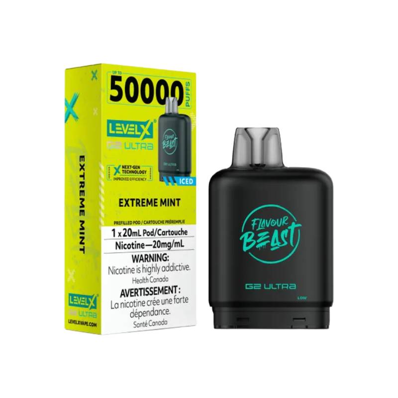 Flavour Beast Level X G2 Ultra Pod 50K - Extreme Mint - 20mg (Tax)