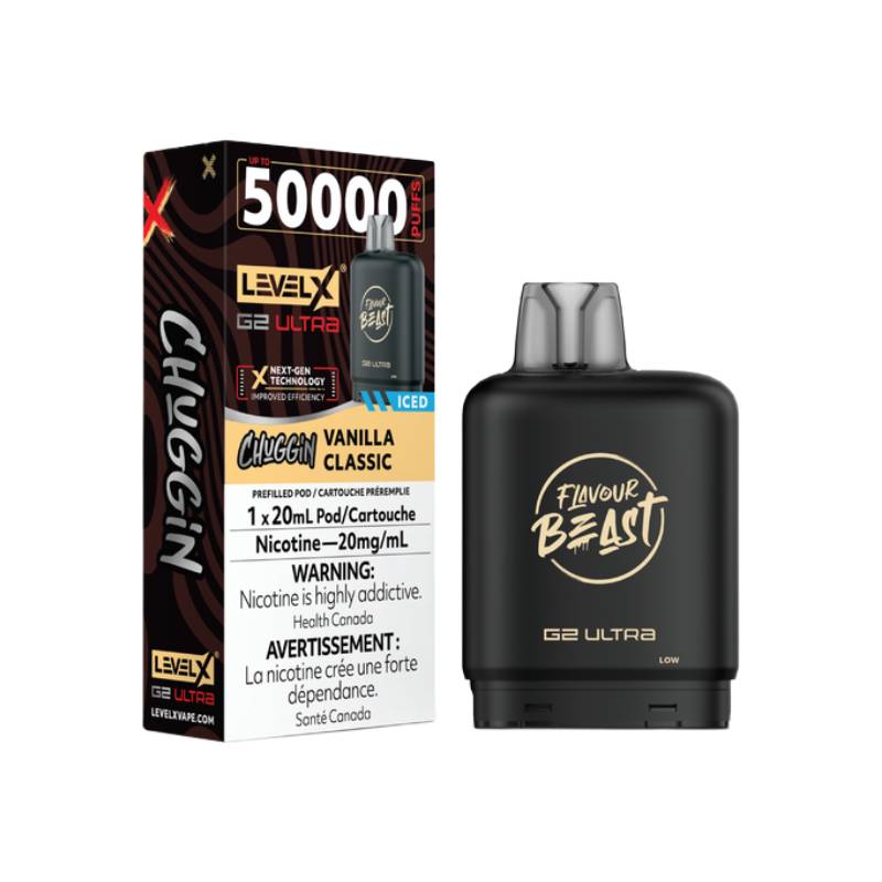 Flavour Beast Level X G2 Ultra Pod 50K - Chuggin' Vanilla Classic - 20mg (Tax)