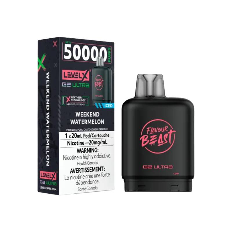 Flavour Beast Level X G2 Ultra Pod 50K - Weekend Watermelon - 20mg (Tax)